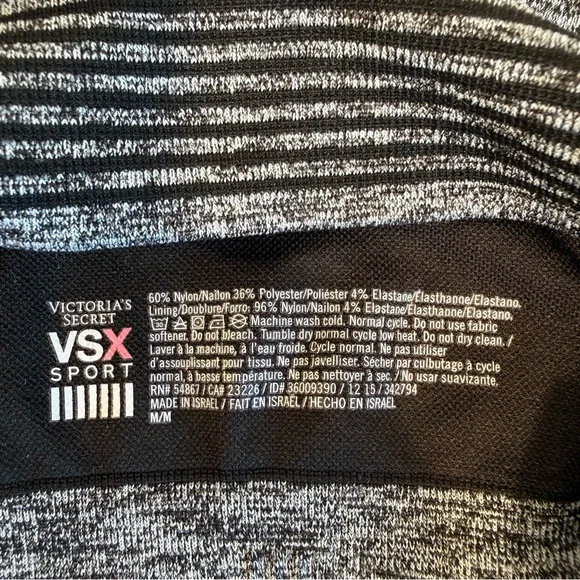 Victoria's Secret VSX Wireless Strappy Racerback Black Heathered Sports Bra - Picture 10 of 10